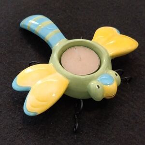 Ceramic Dragonfly Tealight Candle Holder